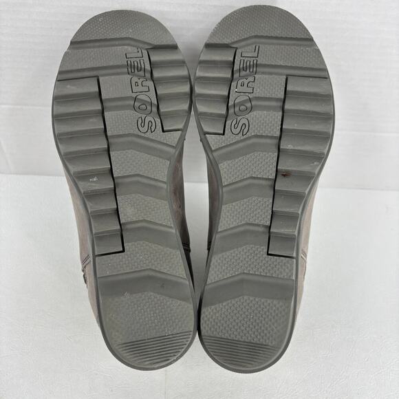 Sorel Joan of Arctic Wedge Boot Size 8.5 Gray Leather Side Zip Waterproof Bootie - Picture 10 of 11